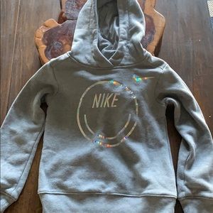 Gray hooded sweatshirt